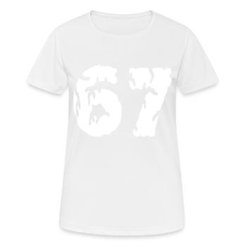 Maillot 67 Numéro - T-shirt respirant Femme - blanc - Devant - AI Model Female 172 dark (172cm)
