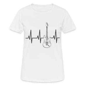 Heartbeat E-Gitarre - Frauen T-Shirt atmungsaktiv - Weiß - Vorne - AI Model Female 172 dark (172cm)