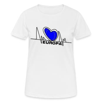 Europa Herzschlag - Frauen T-Shirt atmungsaktiv - Weiß - Vorne - AI Model Female 172 dark (172cm)