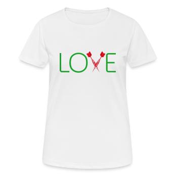 Darts Dart Love - Frauen T-Shirt atmungsaktiv - Weiß - Vorne - AI Model Female 172 dark (172cm)