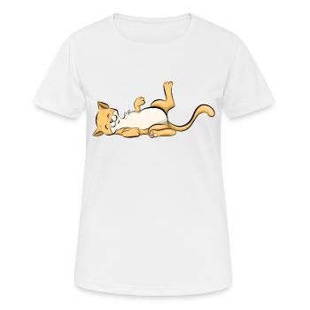 Katze - Frauen T-Shirt atmungsaktiv - Weiß - Vorne - AI Model Female 172 dark (172cm)