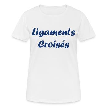 ligaments croises - T-shirt respirant Femme - blanc - Devant - AI Model Female 172 dark (172cm)