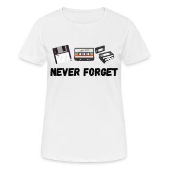 Never Forget - Frauen T-Shirt atmungsaktiv - Weiß - Vorne - AI Model Female 172 dark (172cm)