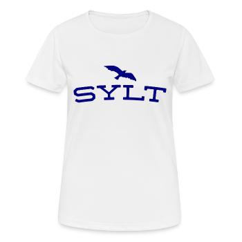 Sylt - Nordsee - Deutschland - Kampen - Insel - Frauen T-Shirt atmungsaktiv - Weiß - Vorne - AI Model Female 172 dark (172cm)