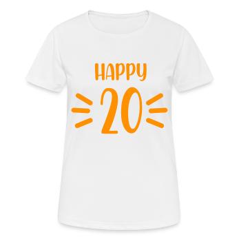 20. Geburtstag Happy Birthday - Frauen T-Shirt atmungsaktiv - Weiß - Vorne - AI Model Female 172 dark (172cm)