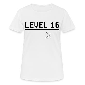 16. Geburtstag Level 16 Geschenk - Frauen T-Shirt atmungsaktiv - Weiß - Vorne - AI Model Female 172 dark (172cm)