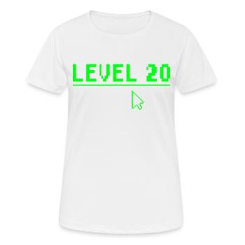 20. Geburtstag Geschenk Level 20 - Frauen T-Shirt atmungsaktiv - Weiß - Vorne - AI Model Female 172 dark (172cm)