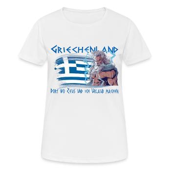 La Grèce, où Zeus et moi sommes en vacances - T-shirt respirant Femme - blanc - Devant - AI Model Female 172 dark (172cm)