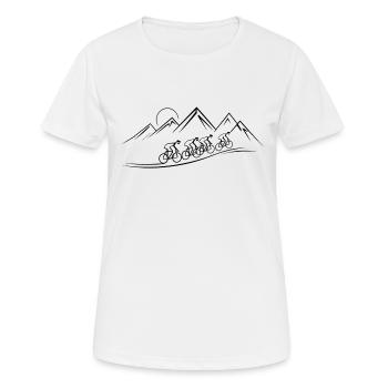 Bicycle Tour Mountains Bicycle Nature Excursion - Women's Breathable T-Shirt - white - Front - AI Model Female 172 dark (172cm)