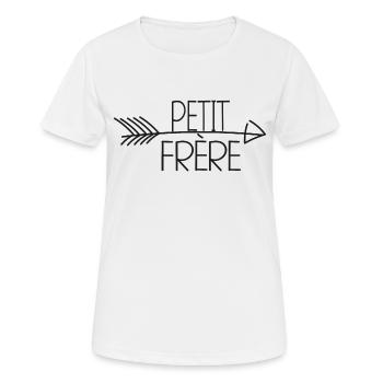 Petit frère -minimliste - T-shirt respirant Femme - blanc - Devant - AI Model Female 172 dark (172cm)