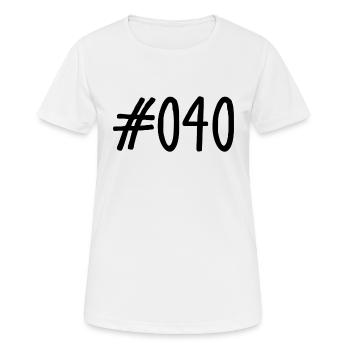 #040 - 040 - Vorwahl - Hamburg - Elbe - Alster - Frauen T-Shirt atmungsaktiv - Weiß - Vorne - AI Model Female 172 dark (172cm)