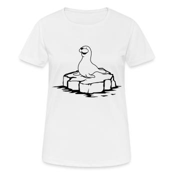 seehund auf eis - Frauen T-Shirt atmungsaktiv - Weiß - Vorne - AI Model Female 172 dark (172cm)