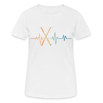 Battement de coeur rétro sabre laser - T-shirt respirant Femme - blanc - Devant - AI Model Female 172 dark (172cm)