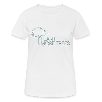 Pflanzt mehr Bäume - Naturschutz Spruch - Frauen T-Shirt atmungsaktiv - Weiß - Vorne - AI Model Female 172 dark (172cm)