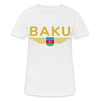 T-Shirt Bakou – Pour les fans de la capitale - T-shirt respirant Femme - blanc - Devant - AI Model Female 172 dark (172cm)