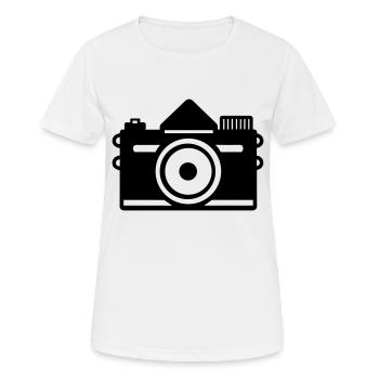 Appareil photo - T-shirt respirant Femme - blanc - Devant - AI Model Female 172 dark (172cm)
