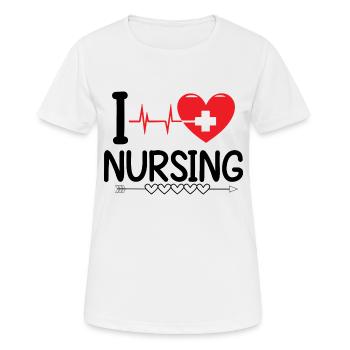 Ich liebe das Stillen - Frauen T-Shirt atmungsaktiv - Weiß - Vorne - AI Model Female 172 dark (172cm)