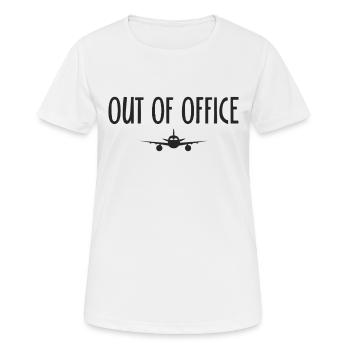 Hors du bureau avion vacances dictons dire - T-shirt respirant Femme - blanc - Devant - AI Model Female 172 dark (172cm)