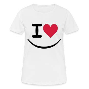 I love - T-shirt respirant Femme - blanc - Devant - AI Model Female 172 dark (172cm)