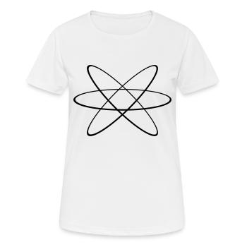 Atom 1c - Frauen T-Shirt atmungsaktiv - Weiß - Vorne - AI Model Female 172 dark (172cm)