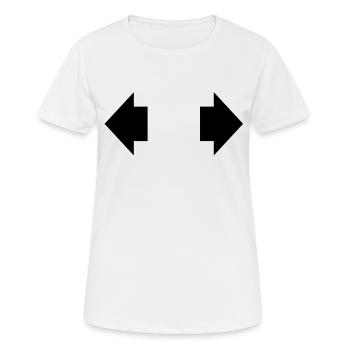 arrow left right - Women's Breathable T-Shirt - white - Front - AI Model Female 172 dark (172cm)