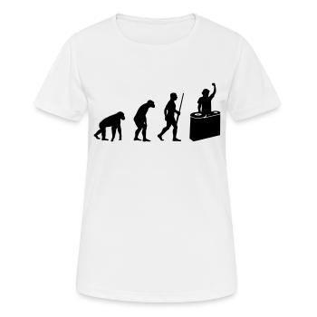 DeeJay Evolution - Frauen T-Shirt atmungsaktiv - Weiß - Vorne - AI Model Female 172 dark (172cm)