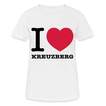 I love Kreuzberg - Frauen T-Shirt atmungsaktiv - Weiß - Vorne - AI Model Female 172 dark (172cm)