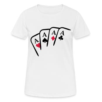 As Design Karten - Frauen T-Shirt atmungsaktiv - Weiß - Vorne - AI Model Female 172 dark (172cm)