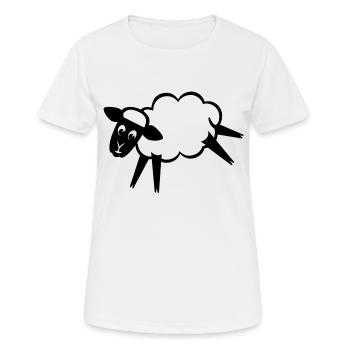 Schaf -Schäfchen 2 sw - Frauen T-Shirt atmungsaktiv - Weiß - Vorne - AI Model Female 172 dark (172cm)