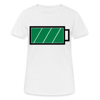 Akku voll - Frauen T-Shirt atmungsaktiv - Weiß - Vorne - AI Model Female 172 dark (172cm)