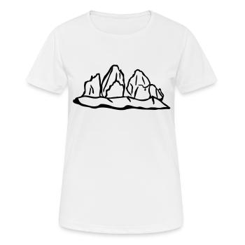 Three Peaks - Tre Cime di Lavaredo - Women's Breathable T-Shirt - white - Front - AI Model Female 172 dark (172cm)