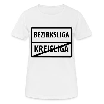 kreisliga bezirksliga aufsteiger - Frauen T-Shirt atmungsaktiv - Weiß - Vorne - AI Model Female 172 dark (172cm)