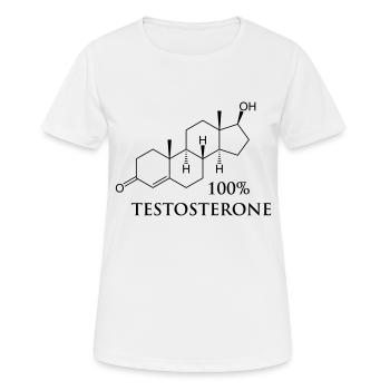 testosterone_100 - T-shirt respirant Femme - blanc - Devant - AI Model Female 172 dark (172cm)