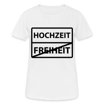 hochzeit - Frauen T-Shirt atmungsaktiv - Weiß - Vorne - AI Model Female 172 dark (172cm)