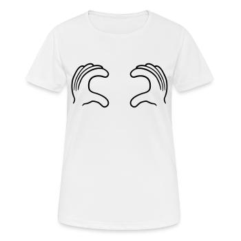 Accès 2 mains saisir seins pincer comics seins sei - T-shirt respirant Femme - blanc - Devant - AI Model Female 172 dark (172cm)