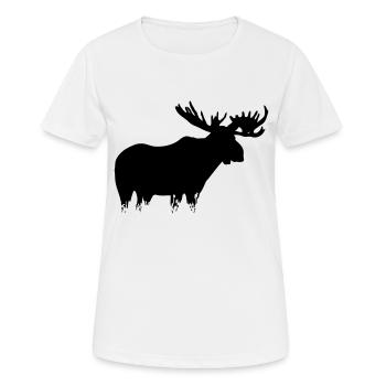 Elch - Moose - Frauen T-Shirt atmungsaktiv - Weiß - Vorne - AI Model Female 172 dark (172cm)