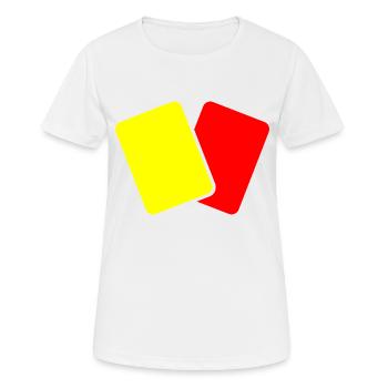 Rote & gelbe Karte Fußball - Frauen T-Shirt atmungsaktiv - Weiß - Vorne - AI Model Female 172 dark (172cm)
