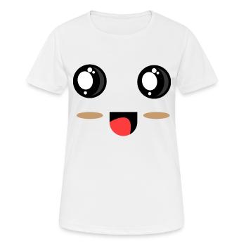 Visage doux - yeux rieurs - T-shirt respirant Femme - blanc - Devant - AI Model Female 172 dark (172cm)