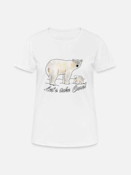 Eisbär, Klima, Umweltschutz - Frauen T-Shirt atmungsaktiv - Weiß