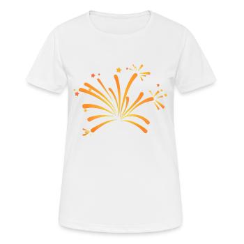 feux d'artifice animés - T-shirt respirant Femme - blanc - Devant - AI Model Female 172 dark (172cm)