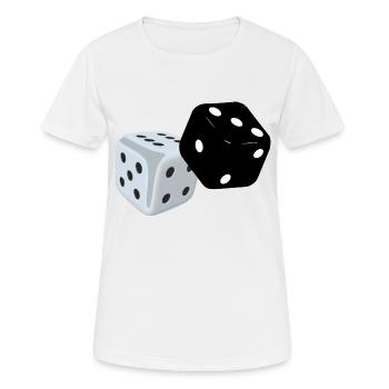 DÉ BLANC, DONNÉ NOIR - T-shirt respirant Femme - blanc - Devant - AI Model Female 172 dark (172cm)