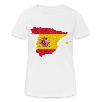 Spanien Flagge Umriss Spanische Fahne Heimatland - Frauen T-Shirt atmungsaktiv - Weiß - Vorne - AI Model Female 172 dark (172cm)
