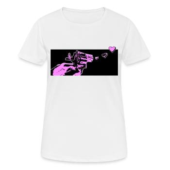 love gun - Frauen T-Shirt atmungsaktiv - Weiß - Vorne - AI Model Female 172 dark (172cm)