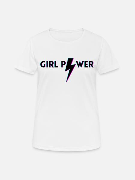 GIRL POWER - Frauen T-Shirt atmungsaktiv - Weiß