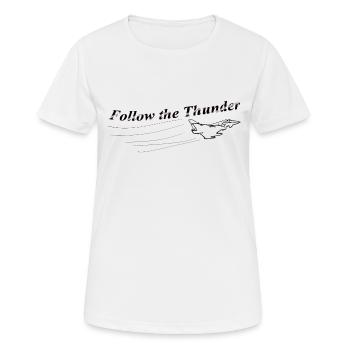 Follow the Thunder b - T-shirt respirant Femme - blanc - Devant - AI Model Female 172 dark (172cm)