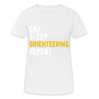 manger sommeil Course d’orientation - T-shirt respirant Femme - blanc - Devant - AI Model Female 172 dark (172cm)