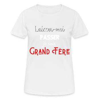 laisse-moi passer je suis grand frère - T-shirt respirant Femme - blanc - Devant - AI Model Female 172 dark (172cm)