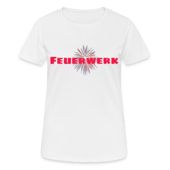 Feuerwerk - Frauen T-Shirt atmungsaktiv - Weiß - Vorne - AI Model Female 172 dark (172cm)