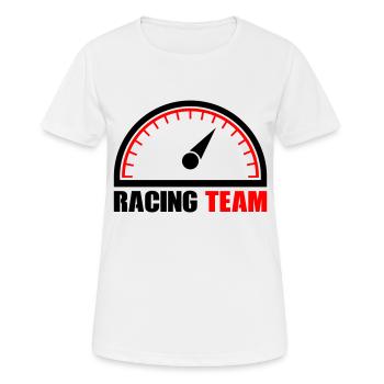 Tacho Racing Team - Frauen T-Shirt atmungsaktiv - Weiß - Vorne - AI Model Female 172 dark (172cm)