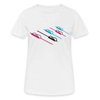 DJ Musik Mischpult - Frauen T-Shirt atmungsaktiv - Weiß - Vorne - AI Model Female 172 dark (172cm)